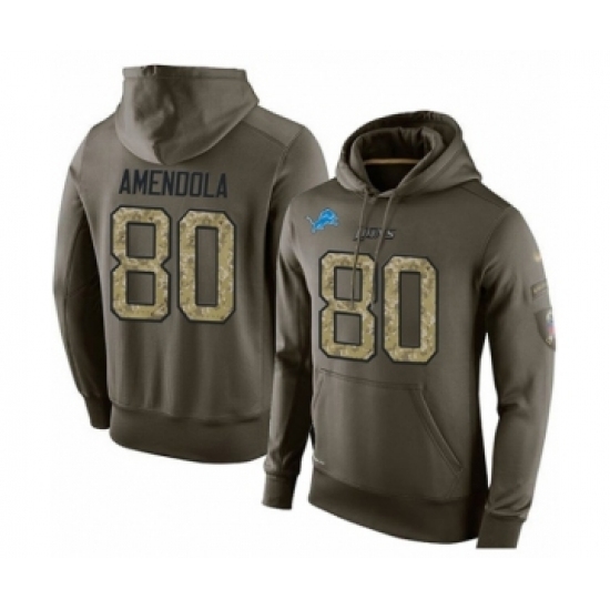 Football Mens Detroit Lions 80 Danny Amendola Green Salute To Service Pullover Hoodie Football Mens Detroit Lions 80 Danny Amendola Green Salute To Service Pullover Hoodie