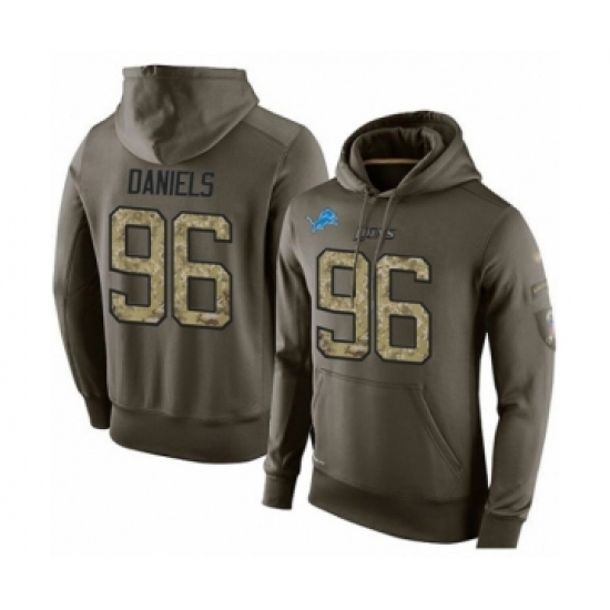 Football Mens Detroit Lions 96 Mike Daniels Green Salute To Service Pullover Hoodie Football Mens Detroit Lions 96 Mike Daniels Green Salute To Service Pullover Hoodie