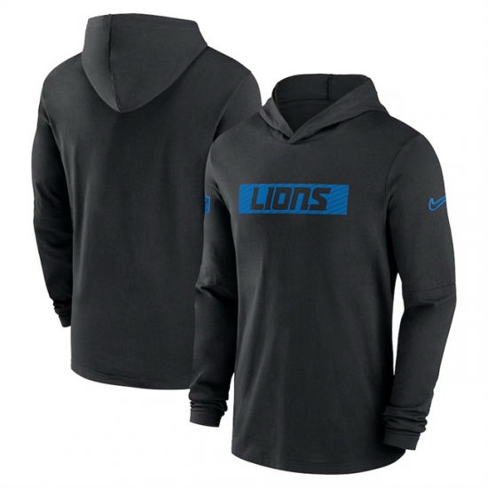 Men Detroit Lions Black Sideline Performance Hoodie Men Detroit Lions Black Sideline Performance Hoodie