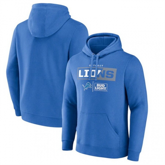 Men Detroit Lions Blue X Bud Light Pullover Hoodie Men Detroit Lions Blue X Bud Light Pullover Hoodie