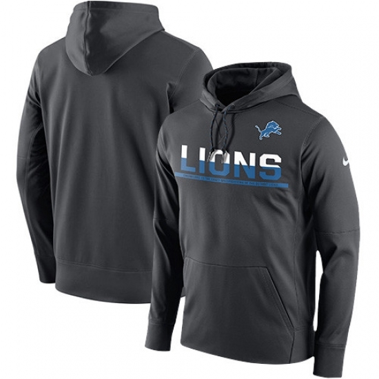 NFL Mens Detroit Lions Nike Anthracite Sideline Circuit Pullover Performance Hoodie NFL Mens Detroit Lions Nike Anthracite Sideline Circuit Pullover Performance Hoodie