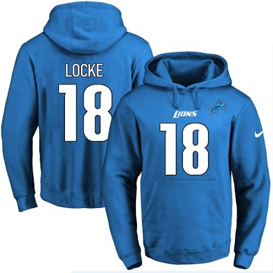 NFL Mens Nike Detroit Lions 18 Jeff Locke Blue Name Number Pullover Hoodie NFL Mens Nike Detroit Lions 18 Jeff Locke Blue Name Number Pullover Hoodie
