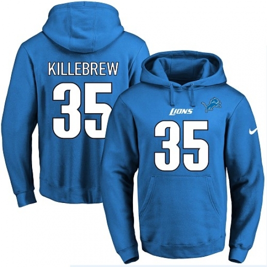 NFL Mens Nike Detroit Lions 35 Miles Killebrew Blue Name Number Pullover Hoodie NFL Mens Nike Detroit Lions 35 Miles Killebrew Blue Name Number Pullover Hoodie