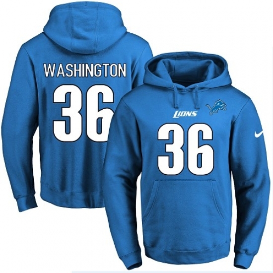 NFL Mens Nike Detroit Lions 36 Dwayne Washington Blue Name Number Pullover Hoodie NFL Mens Nike Detroit Lions 36 Dwayne Washington Blue Name Number Pullover Hoodie