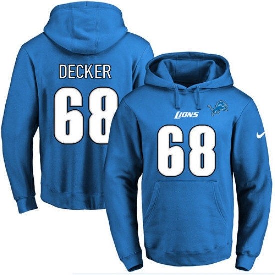 NFL Mens Nike Detroit Lions 68 Taylor Decker Blue Name Number Pullover Hoodie NFL Mens Nike Detroit Lions 68 Taylor Decker Blue Name Number Pullover Hoodie