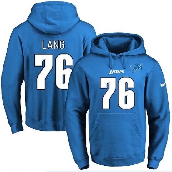 NFL Mens Nike Detroit Lions 76 TJ Lang Blue Name Number Pullover Hoodie NFL Mens Nike Detroit Lions 76 TJ Lang Blue Name Number Pullover Hoodie