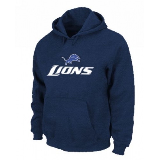 NFL Mens Nike Detroit Lions Authentic Logo Pullover Hoodie Blue NFL Mens Nike Detroit Lions Authentic Logo Pullover Hoodie Blue