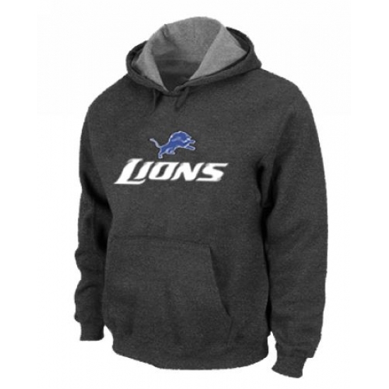 NFL Mens Nike Detroit Lions Authentic Logo Pullover Hoodie Dark Grey NFL Mens Nike Detroit Lions Authentic Logo Pullover Hoodie Dark Grey