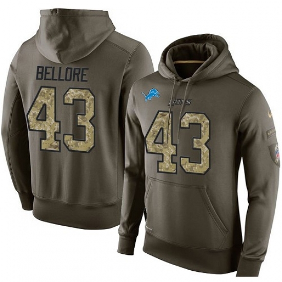 NFL Nike Detroit Lions 43 Nick Bellore Green Salute To Service Mens Pullover Hoodie NFL Nike Detroit Lions 43 Nick Bellore Green Salute To Service Mens Pullover Hoodie