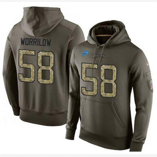 NFL Nike Detroit Lions 58 Paul Worrilow Green Salute To Service Mens Pullover Hoodie NFL Nike Detroit Lions 58 Paul Worrilow Green Salute To Service Mens Pullover Hoodie