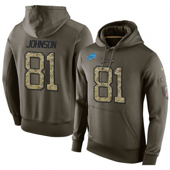 NFL Nike Detroit Lions 81 Calvin Johnson Green Salute To Service Mens Pullover Hoodie NFL Nike Detroit Lions 81 Calvin Johnson Green Salute To Service Mens Pullover Hoodie