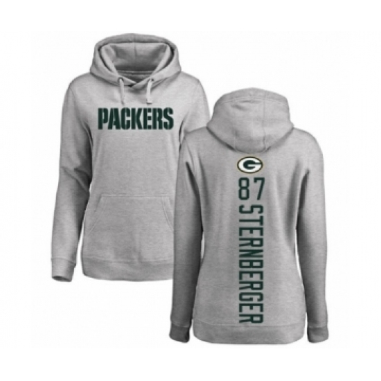 Football Womens Green Bay Packers 87 Jace Sternberger Ash Backer Hoodie Football Womens Green Bay Packers 87 Jace Sternberger Ash Backer Hoodie