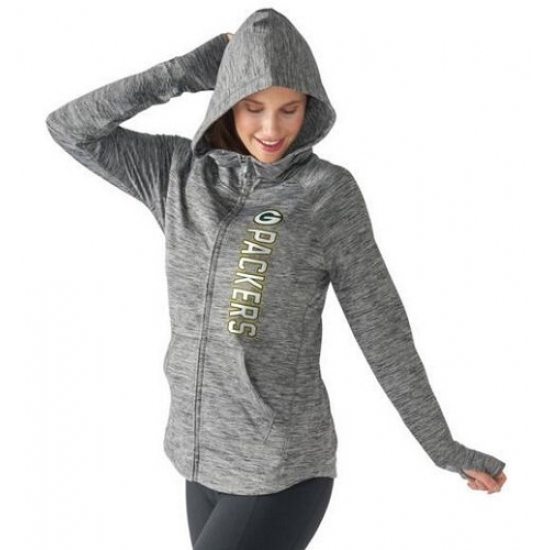 NFL Green Bay Packers G III 4Her by Carl Banks Womens Recovery Full Zip Hoodie Heathered Gray NFL Green Bay Packers G III 4Her by Carl Banks Womens Recovery Full Zip Hoodie Heathered Gray
