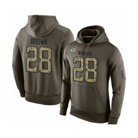 Football Mens Green Bay Packers 28 Tony Brown Green Salute To Service Pullover Hoodie Football Mens Green Bay Packers 28 Tony Brown Green Salute To Service Pullover Hoodie
