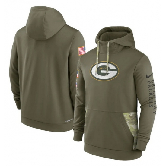 Men Green Bay Packers 2022 Olive Salute To Service Therma Performance Pullover Hoodie Men Green Bay Packers 2022 Olive Salute To Service Therma Performance Pullover Hoodie