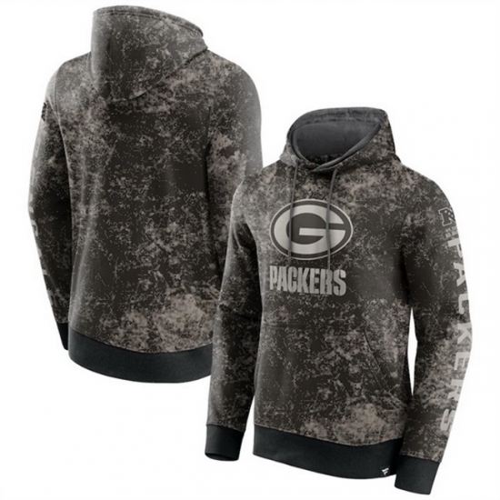 Men Green Bay Packers Black Gray Blackout Tonal Pullover Hoodie Men Green Bay Packers Black Gray Blackout Tonal Pullover Hoodie
