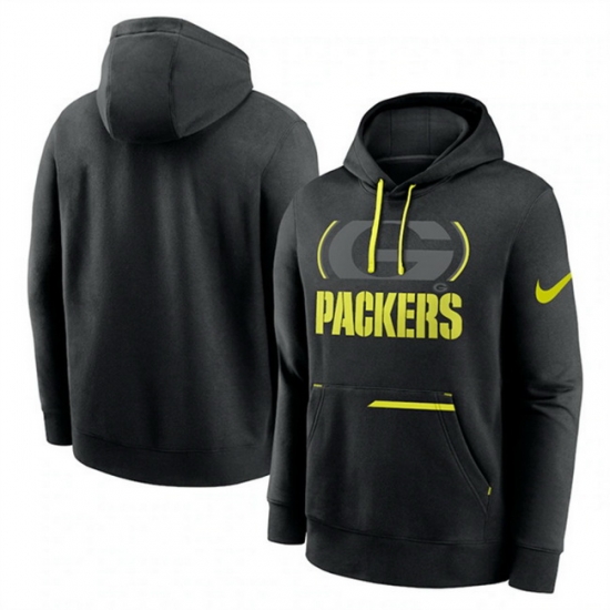 Men Green Bay Packers Black Volt Pullover Hoodie Men Green Bay Packers Black Volt Pullover Hoodie