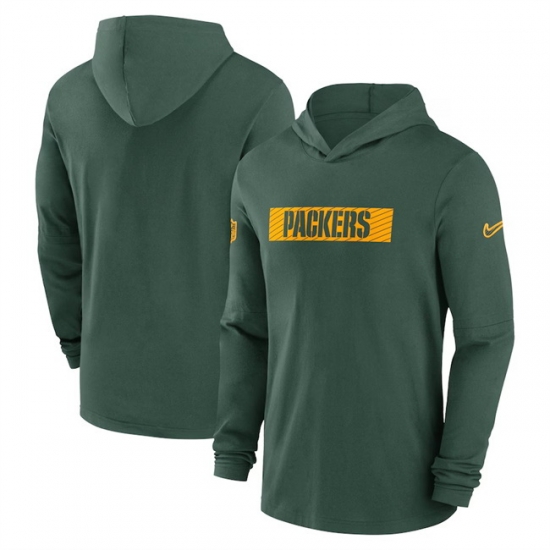 Men Green Bay Packers Green Sideline Performance Hoodie Men Green Bay Packers Green Sideline Performance Hoodie