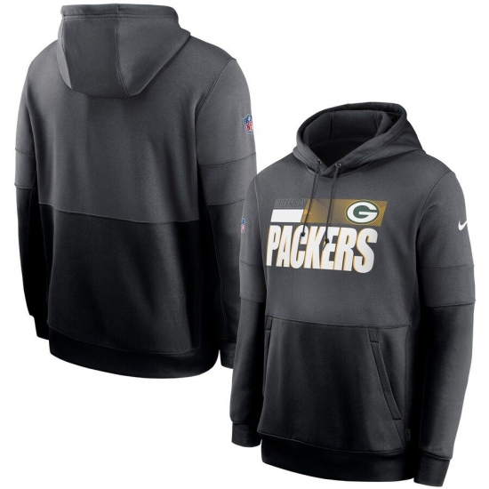 Men Green Bay Packers Nike Sideline Impact Lockup Performance Pullover Hoodie Charcoal Black Men Green Bay Packers Nike Sideline Impact Lockup Performance Pullover Hoodie Charcoal Black