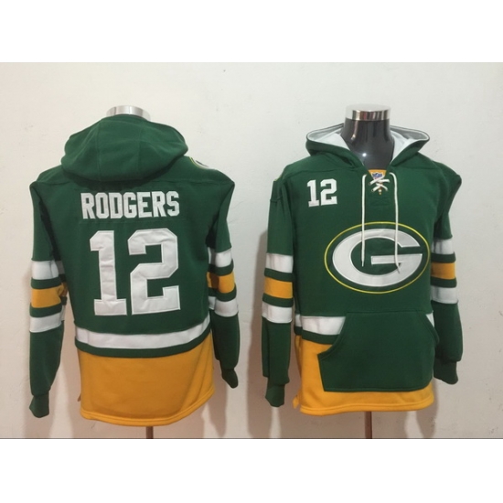 Men Nike Green Bay Packers Aaron Rodgers 12 NFL Winter Thick Hoodie Men Nike Green Bay Packers Aaron Rodgers 12 NFL Winter Thick Hoodie