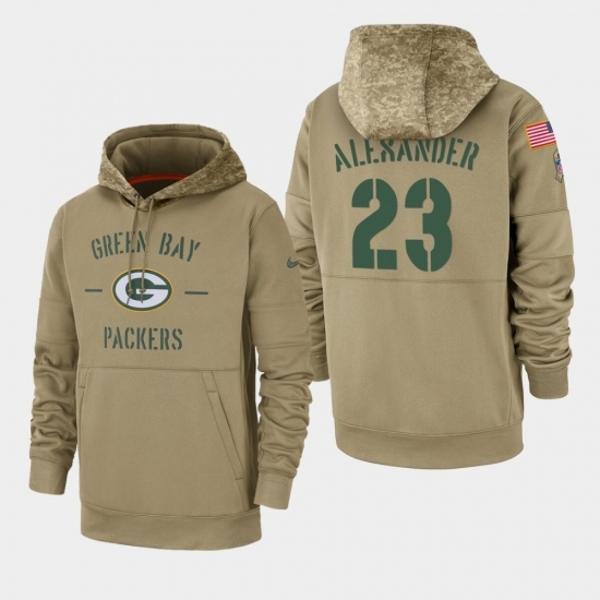 Mens Green Bay Packers 23 Jaire Alexander Green Bay Packers 2019 Salute to Service Sideline Therma Pullover Hoodie Tan Mens Green Bay Packers 23 Jaire Alexander Green Bay Packers 2019 Salute to Service Sideline Therma Pullover Hoodie Tan