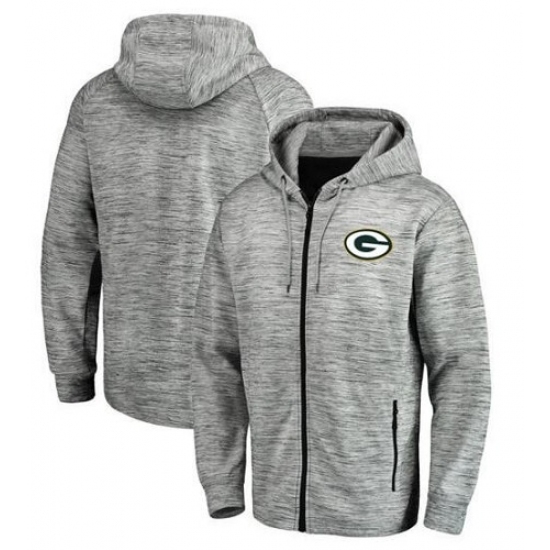 NFL Green Bay Packers Pro Line by Fanatics Branded Space Dye Performance Full Zip Hoodie Heathered Gray NFL Green Bay Packers Pro Line by Fanatics Branded Space Dye Performance Full Zip Hoodie Heathered Gray