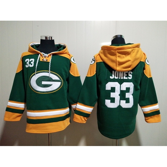 NFL Men Green Bay Packers 33 Aaron Jones Stitched Hoodie NFL Men Green Bay Packers 33 Aaron Jones Stitched Hoodie