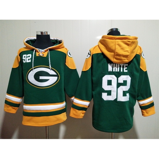 NFL Men Green Bay Packers 92 Reggie White Stitched Hoodie NFL Men Green Bay Packers 92 Reggie White Stitched Hoodie