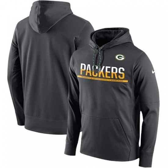 NFL Mens Green Bay Packers Nike Anthracite Sideline Circuit Pullover Performance Hoodie NFL Mens Green Bay Packers Nike Anthracite Sideline Circuit Pullover Performance Hoodie
