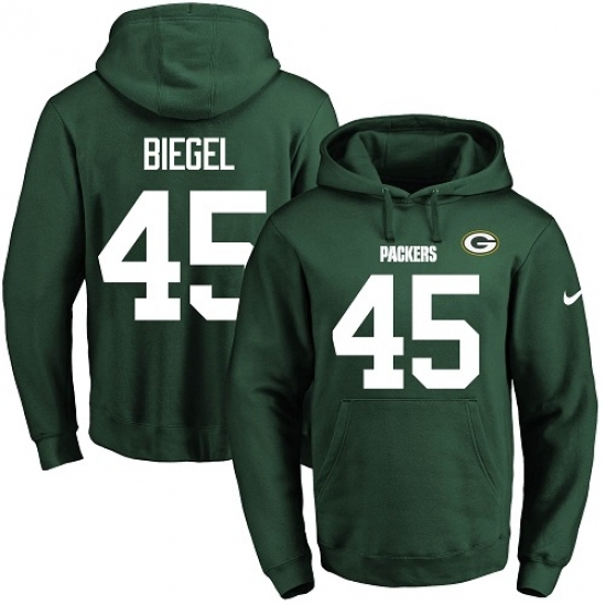 NFL Mens Nike Green Bay Packers 45 Vince Biegel Green Name Number Pullover Hoodie NFL Mens Nike Green Bay Packers 45 Vince Biegel Green Name Number Pullover Hoodie