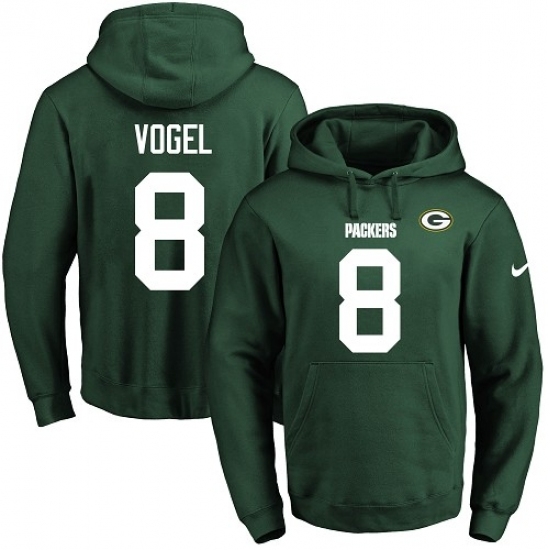 NFL Mens Nike Green Bay Packers 8 Justin Vogel Green Name Number Pullover Hoodie NFL Mens Nike Green Bay Packers 8 Justin Vogel Green Name Number Pullover Hoodie