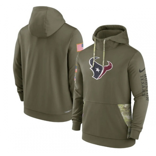 Men Houston Texans 2022 Olive Salute To Service Therma Performance Pullover Hoodie Men Houston Texans 2022 Olive Salute To Service Therma Performance Pullover Hoodie