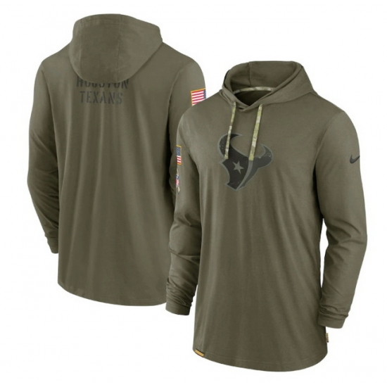 Men Houston Texans 2022 Olive Salute To Service Tonal Pullover Hoodie Men Houston Texans 2022 Olive Salute To Service Tonal Pullover Hoodie