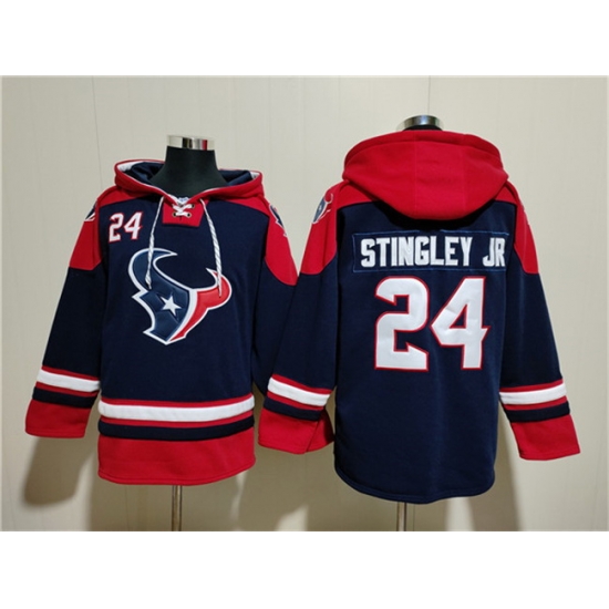 Men Houston Texans 24 Derek Stingley Jr Navy Ageless Must Have Lace Up Pullover Hoodie Men Houston Texans 24 Derek Stingley Jr Navy Ageless Must Have Lace Up Pullover Hoodie