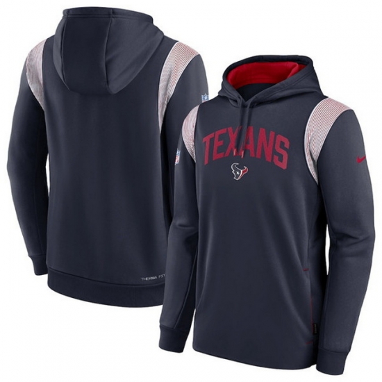 Men Houston Texans Navy Sideline Stack Performance Pullover Hoodie 002 Men Houston Texans Navy Sideline Stack Performance Pullover Hoodie 002