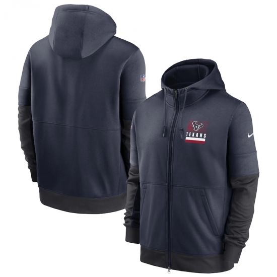 Men Houston Texans New 2020 Nike Gray Black Fan Gear Mascot Performance Full Zip Hoodie Men Houston Texans New 2020 Nike Gray Black Fan Gear Mascot Performance Full Zip Hoodie