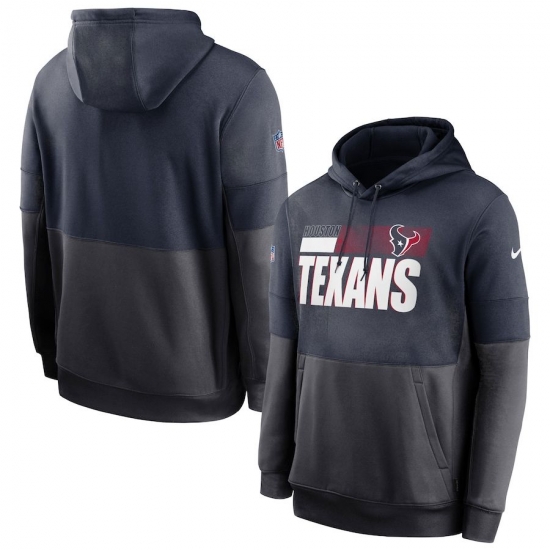 Men Houston Texans Nike Sideline Impact Lockup Performance Pullover Hoodie Navy Charcoal Men Houston Texans Nike Sideline Impact Lockup Performance Pullover Hoodie Navy Charcoal