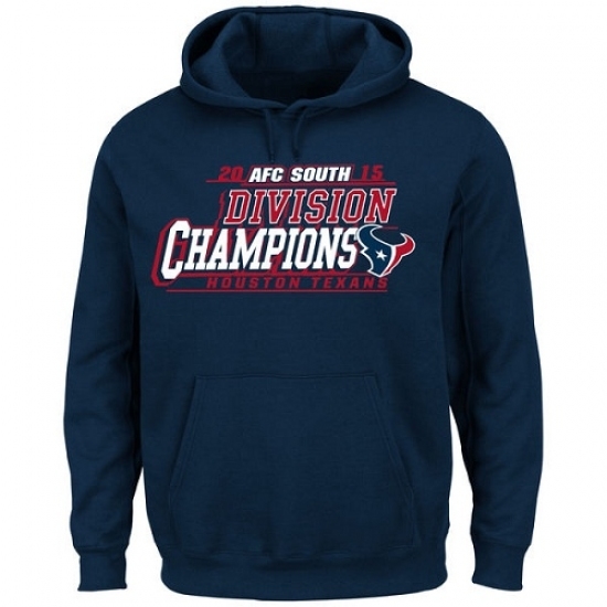 NFL Houston Texans Majestic 2015 AFC South Division Champions Pullover Hoodie Navy NFL Houston Texans Majestic 2015 AFC South Division Champions Pullover Hoodie Navy