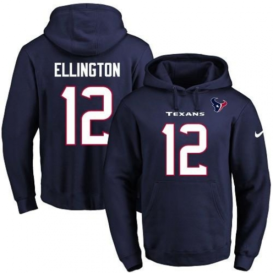NFL Mens Nike Houston Texans 12 Bruce Ellington Navy Blue Name Number Pullover Hoodie NFL Mens Nike Houston Texans 12 Bruce Ellington Navy Blue Name Number Pullover Hoodie