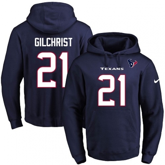 NFL Mens Nike Houston Texans 21 Marcus Gilchrist Navy Blue Name Number Pullover Hoodie NFL Mens Nike Houston Texans 21 Marcus Gilchrist Navy Blue Name Number Pullover Hoodie