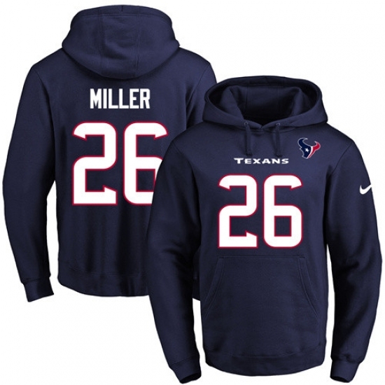 NFL Mens Nike Houston Texans 26 Lamar Miller Navy Blue Name Number Pullover Hoodie NFL Mens Nike Houston Texans 26 Lamar Miller Navy Blue Name Number Pullover Hoodie