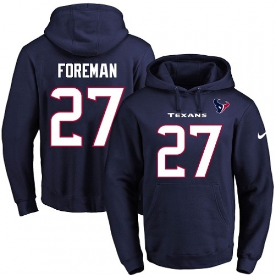 NFL Mens Nike Houston Texans 27 DOnta Foreman Navy Blue Name Number Pullover Hoodie NFL Mens Nike Houston Texans 27 DOnta Foreman Navy Blue Name Number Pullover Hoodie