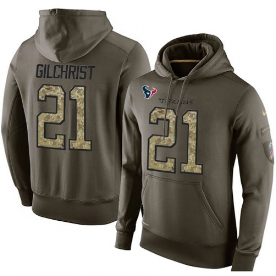 NFL Nike Houston Texans 21 Marcus Gilchrist Green Salute To Service Mens Pullover Hoodie NFL Nike Houston Texans 21 Marcus Gilchrist Green Salute To Service Mens Pullover Hoodie