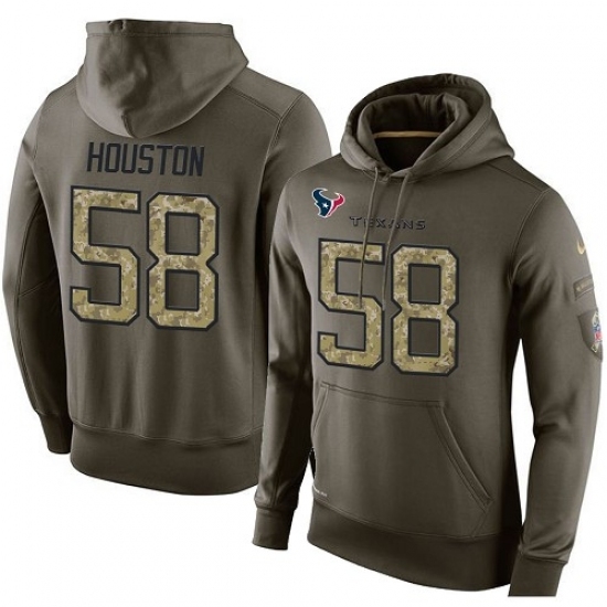 NFL Nike Houston Texans 58 Lamarr Houston Green Salute To Service Mens Pullover Hoodie NFL Nike Houston Texans 58 Lamarr Houston Green Salute To Service Mens Pullover Hoodie