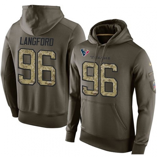 NFL Nike Houston Texans 96 Kendall Langford Green Salute To Service Mens Pullover Hoodie NFL Nike Houston Texans 96 Kendall Langford Green Salute To Service Mens Pullover Hoodie