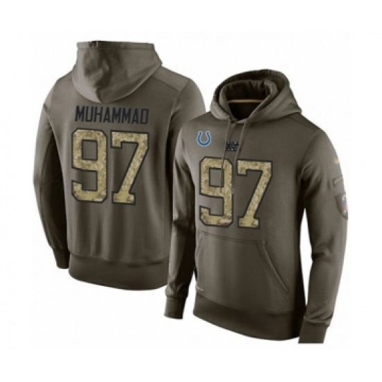 Football Indianapolis Colts 97 Al Quadin Muhammad Green Salute To Service Mens Pullover Hoodie Football Indianapolis Colts 97 Al Quadin Muhammad Green Salute To Service Mens Pullover Hoodie