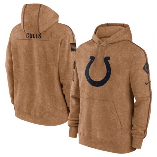 Men Indianapolis Colts 2023 Brown Salute To Service Pullover Hoodie Men Indianapolis Colts 2023 Brown Salute To Service Pullover Hoodie