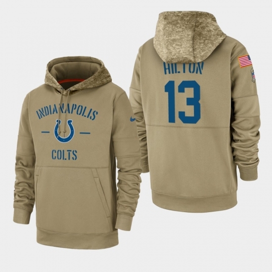 Mens Indianapolis Colts 13 TY Hilton 2019 Salute to Service Sideline Therma Pullover Hoodie Tan Mens Indianapolis Colts 13 TY Hilton 2019 Salute to Service Sideline Therma Pullover Hoodie Tan