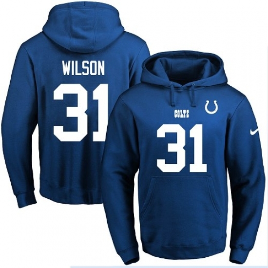 NFL Mens Nike Indianapolis Colts 31 Quincy Wilson Royal Blue Name Number Pullover Hoodie NFL Mens Nike Indianapolis Colts 31 Quincy Wilson Royal Blue Name Number Pullover Hoodie