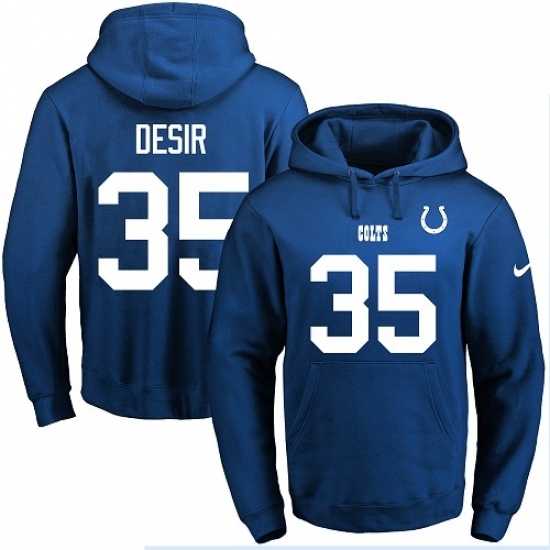 NFL Mens Nike Indianapolis Colts 35 Pierre Desir Royal Blue Name Number Pullover Hoodie NFL Mens Nike Indianapolis Colts 35 Pierre Desir Royal Blue Name Number Pullover Hoodie